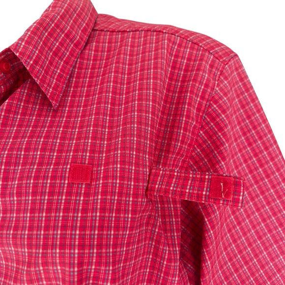 Columbia PFG Omni-Shade Pink Plaid Short Sleeve Fishing Shirt XL - Picture 8 of 16